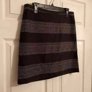 Loft Black and White Striped Skirt